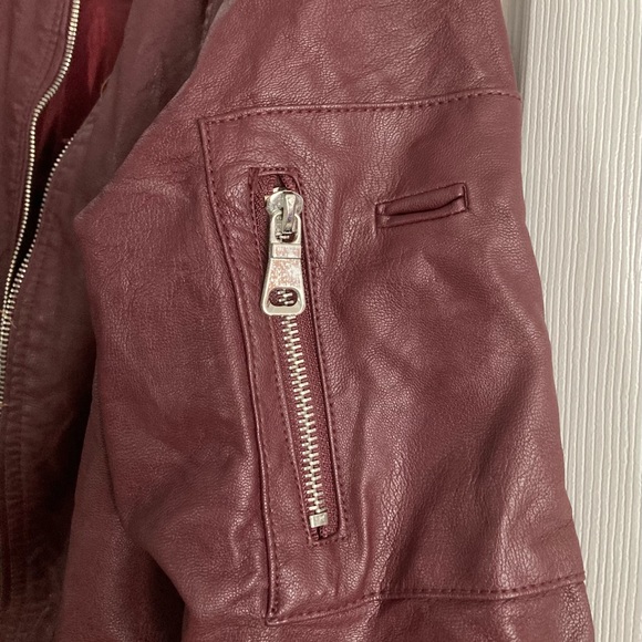 Moto/Bomber jacket in wine - Picture 10 of 10